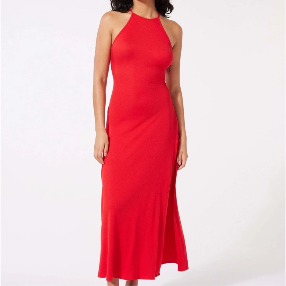 Savage X Fenty Red Rib Xssentials Slip Dress